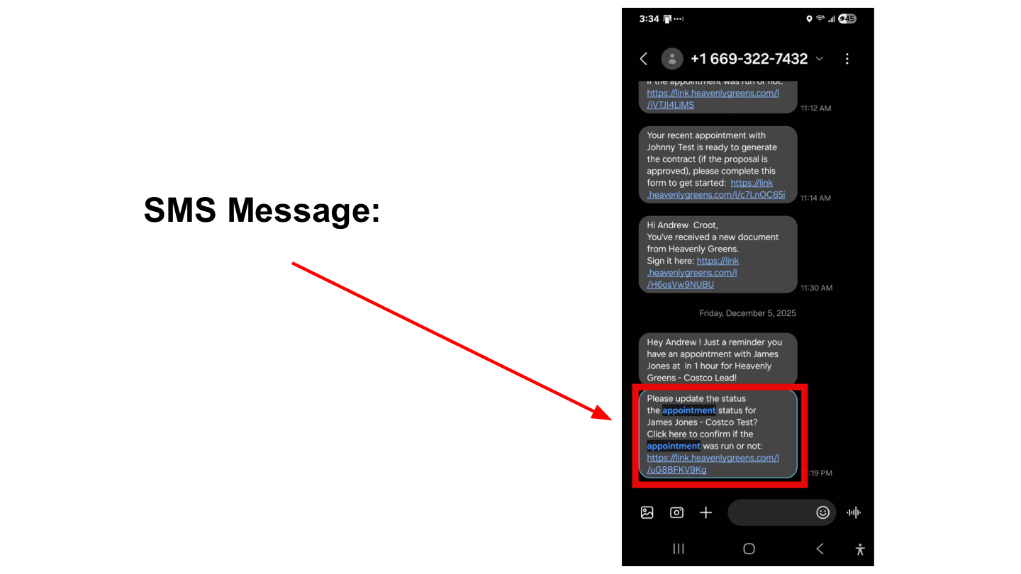 SMS notification