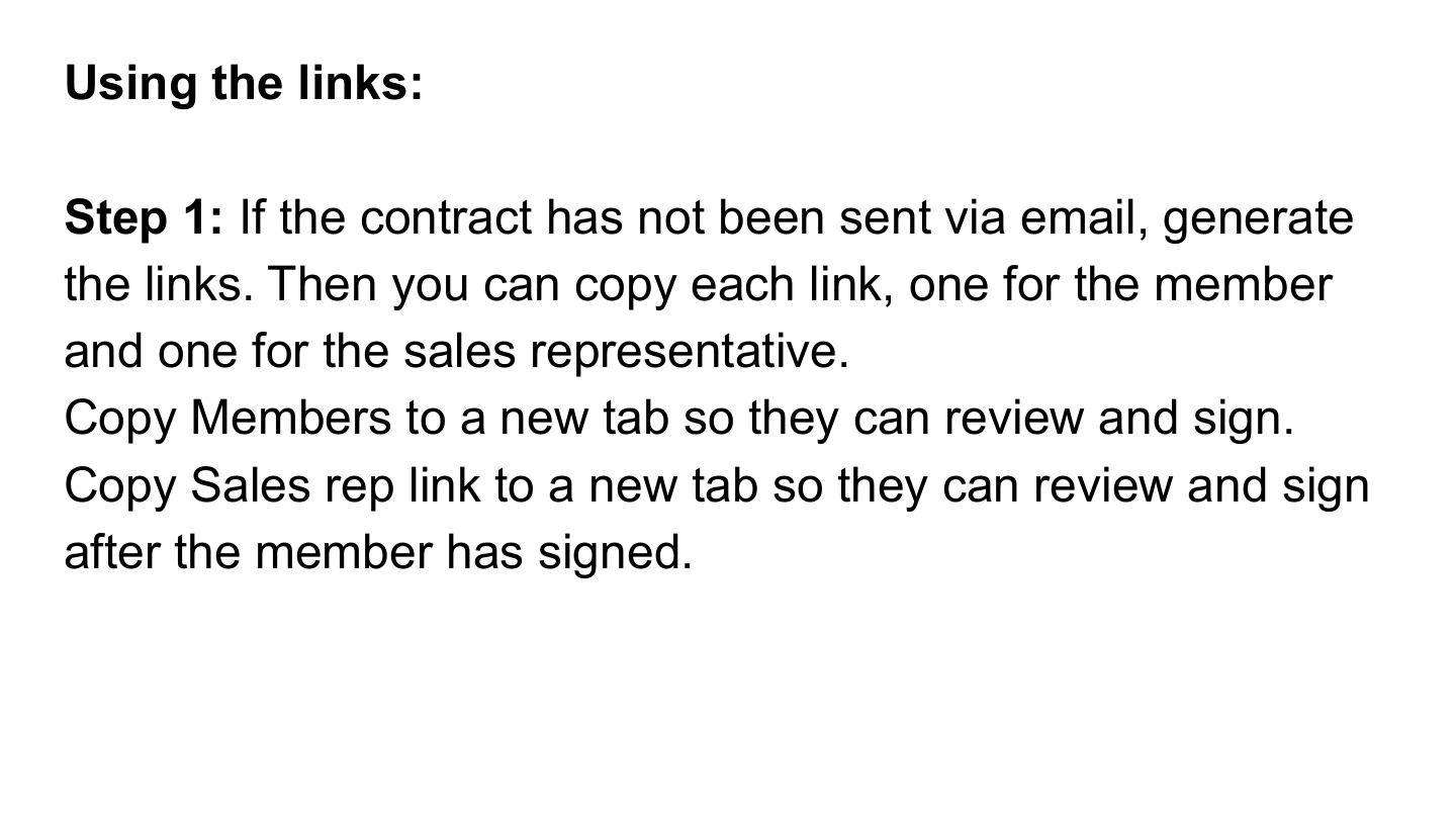 In-person signing links instructions