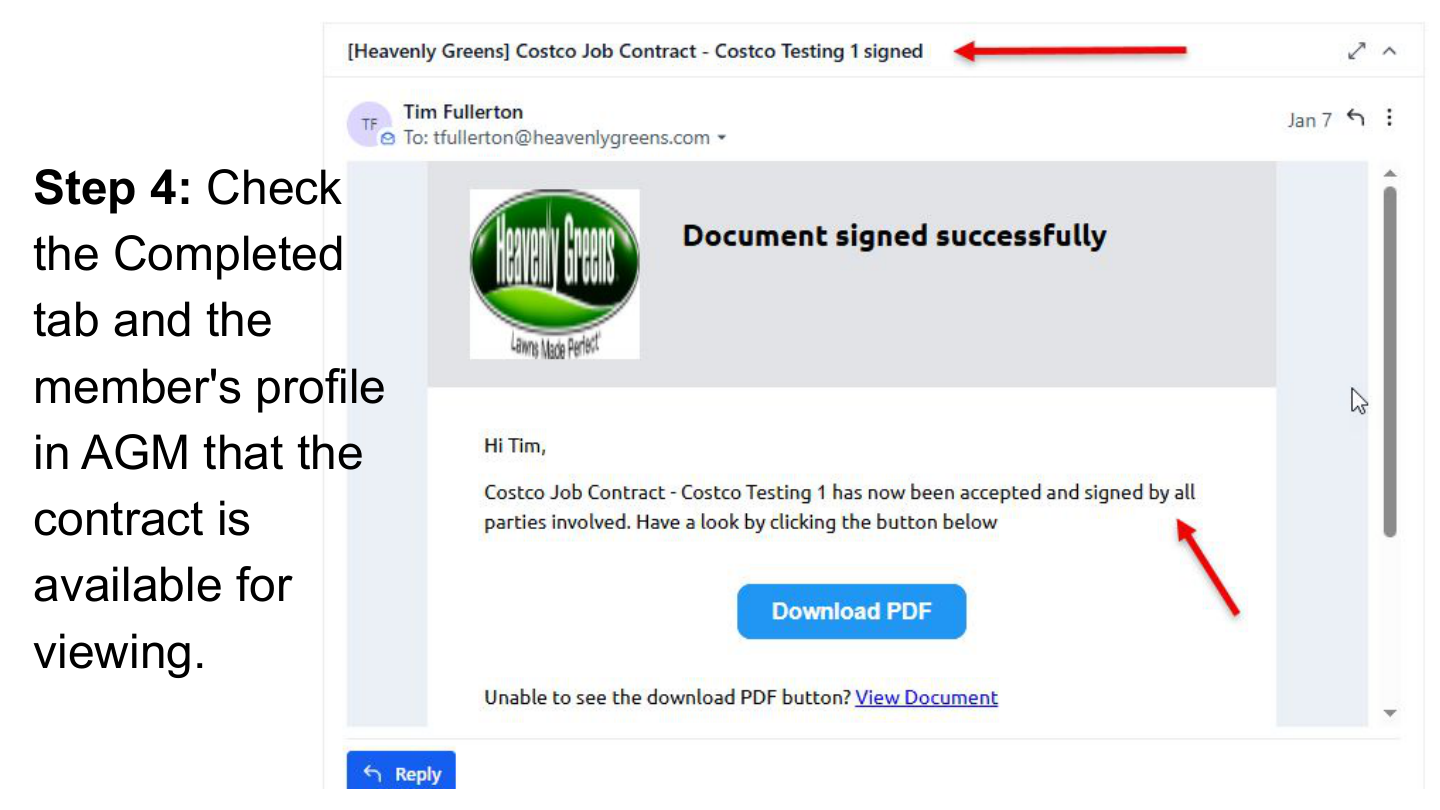 Check Completed tab