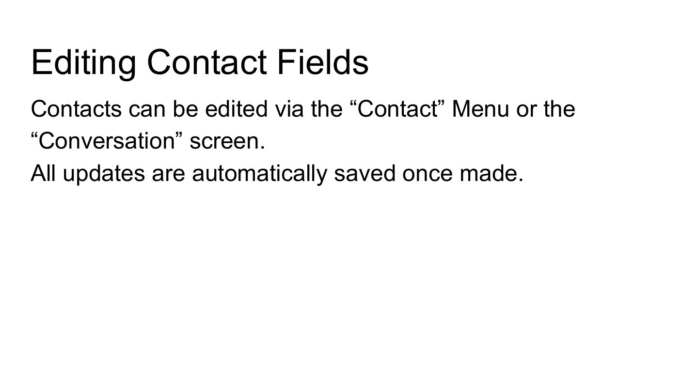 Editing contacts overview
