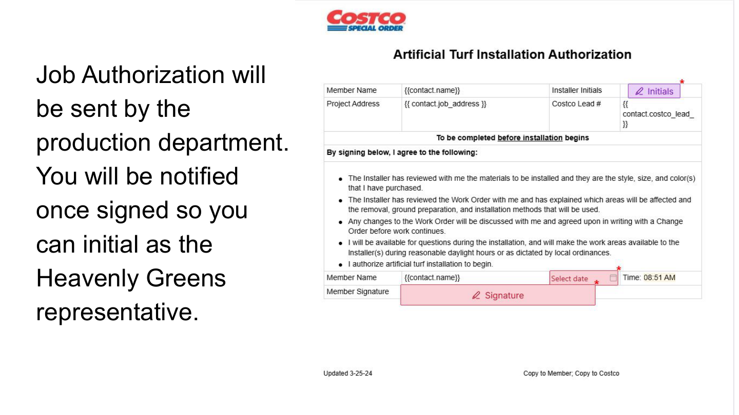 Job Authorization document